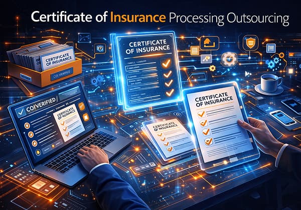 Insurance certificate processing outsourcing